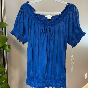 Crinkle Royal Blue Girls Shirt